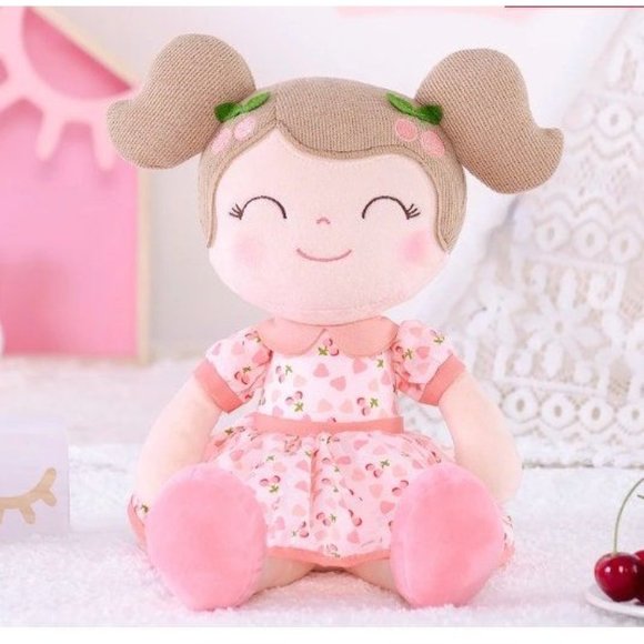 Pink Cherry Doll for Baby Girls, Rag Doll, Baby Shower Gift, First Baby Doll - Picture 1 of 1